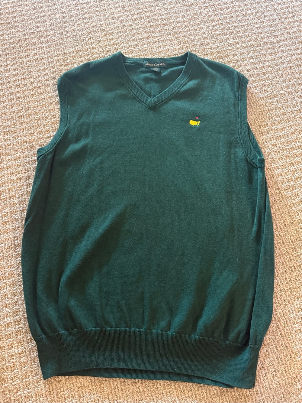Men’s Amen Corner Masters golf tournament green sweater vest like new sz Large